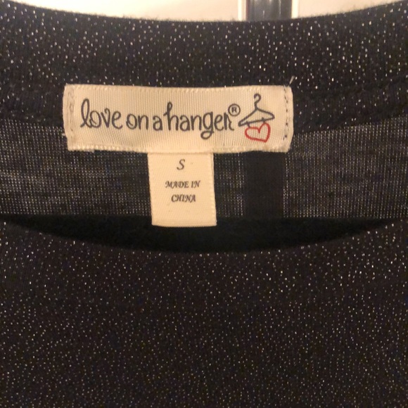 Shimmery Black Trumpet Sleeve Blouse - Picture 6 of 7